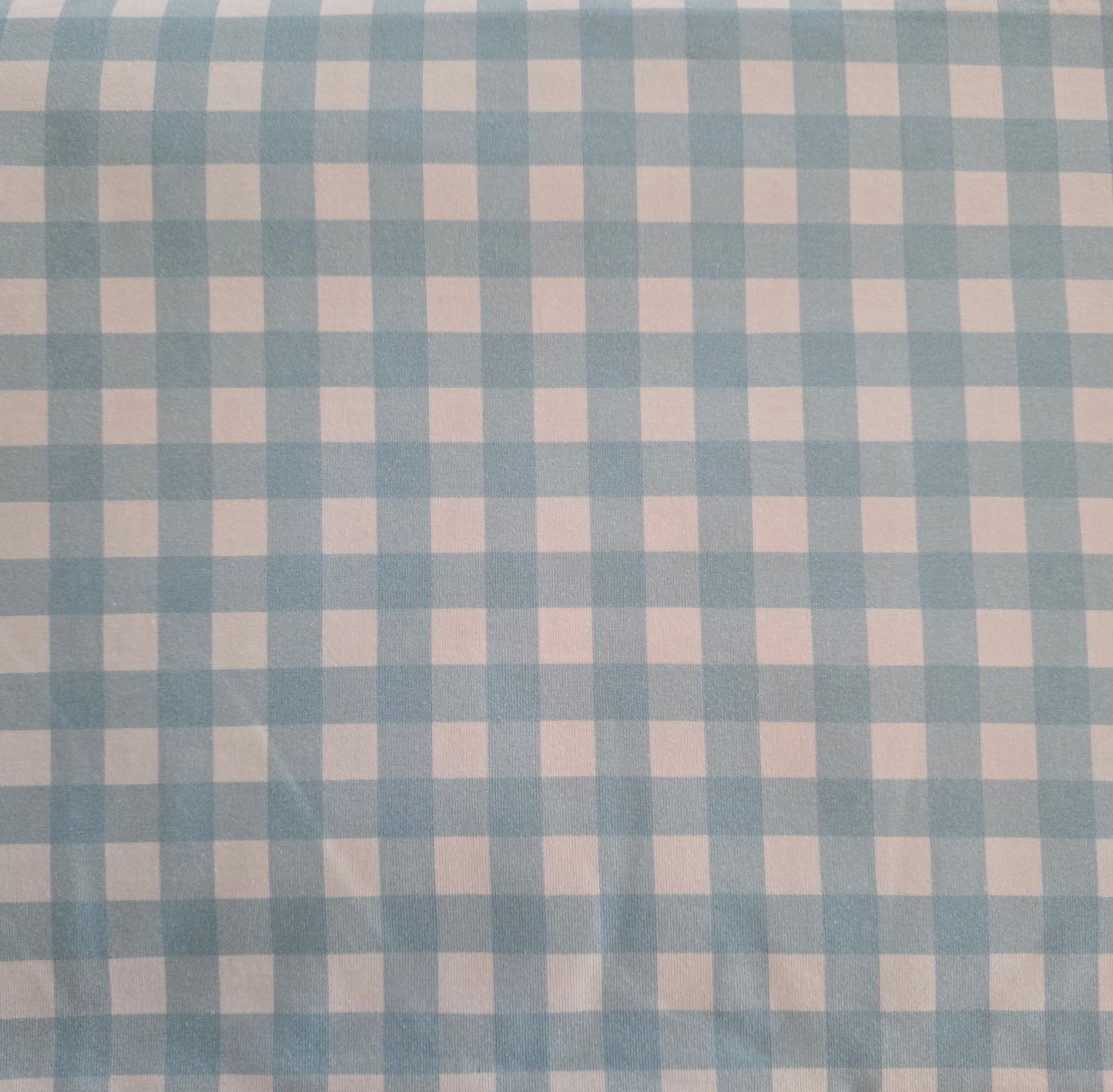 Baby Blue Gingham 0.5 Inch - Cotton Lycra Knit 220