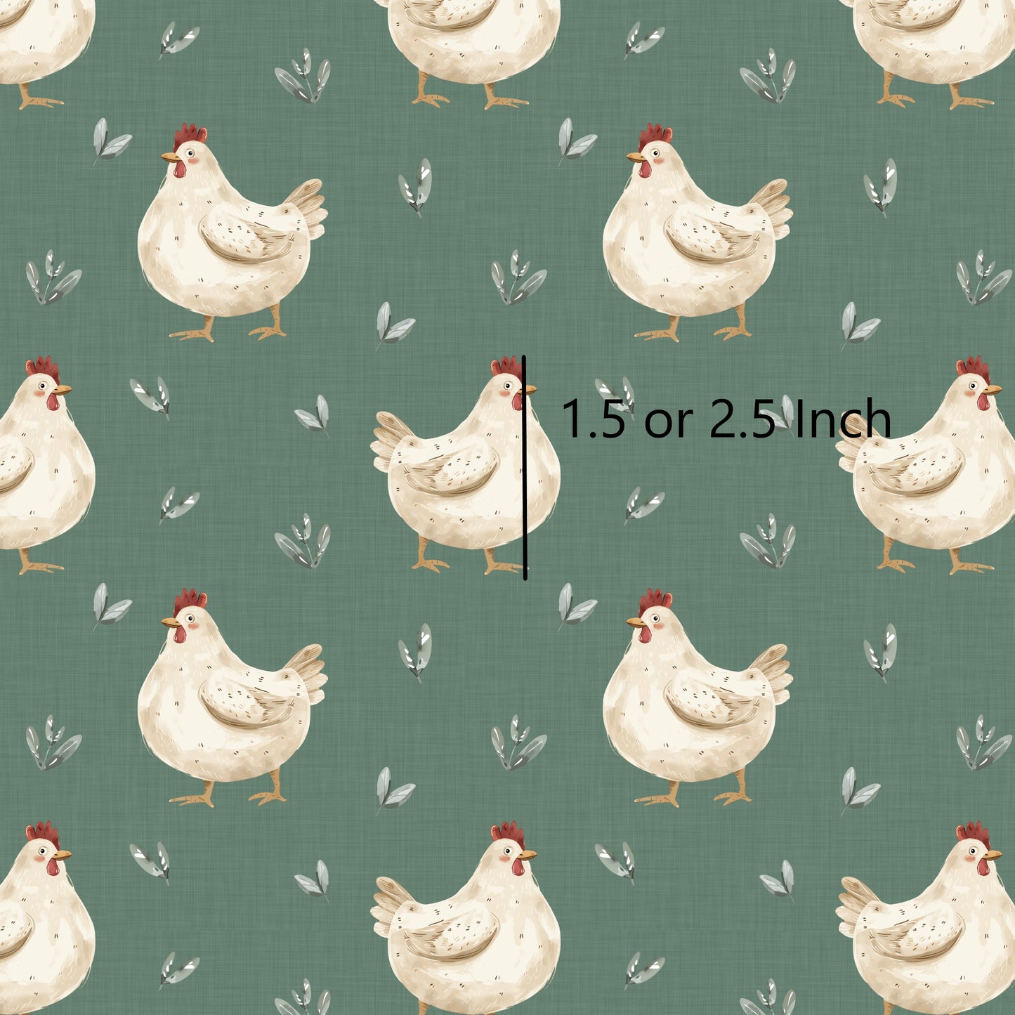 Chicken - Bottle 1.5" - Woven Cotton Fabric
