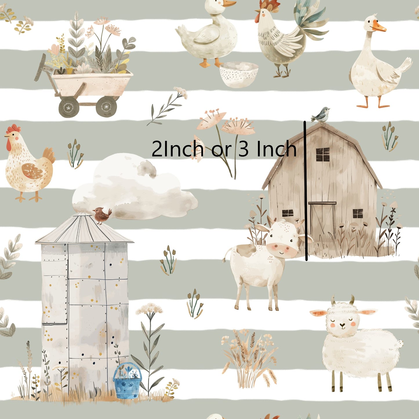 November Pre Order - Meadow on Sage Stripe