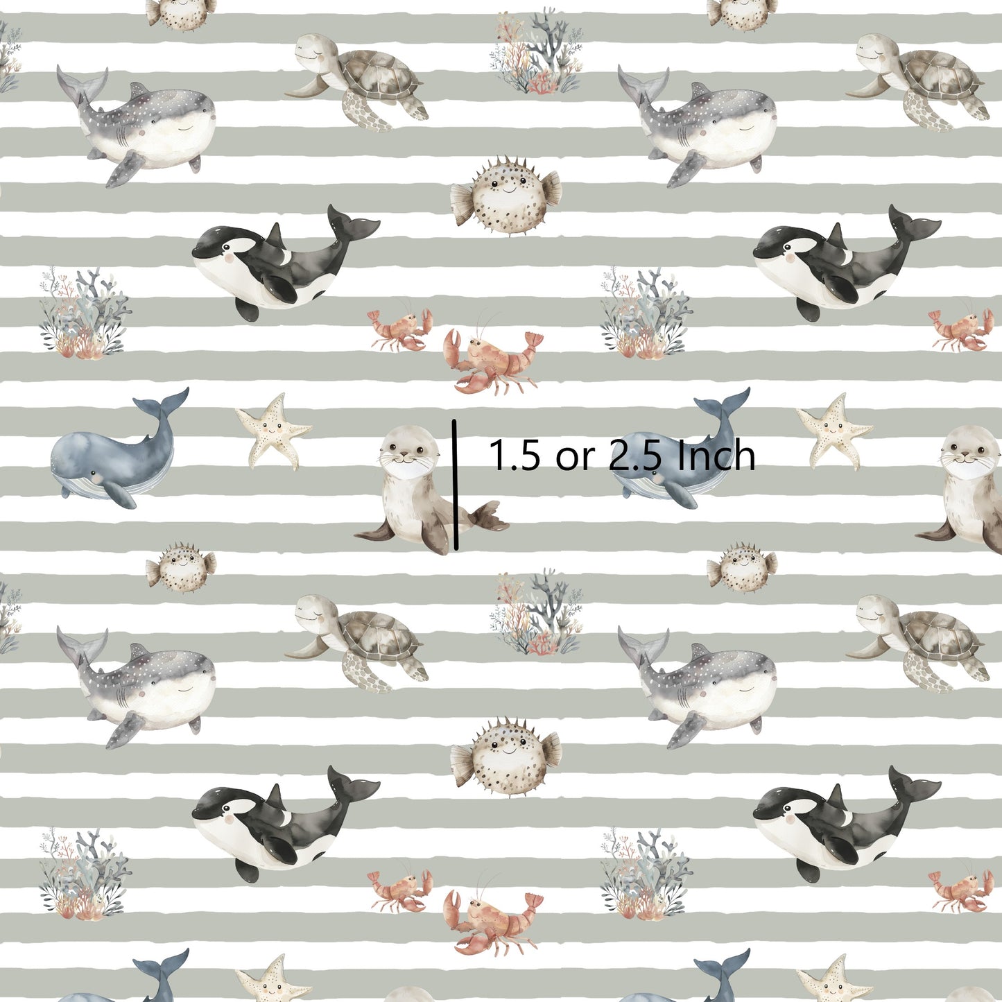 November Pre Order - Ocean Buddies Sage Stripe