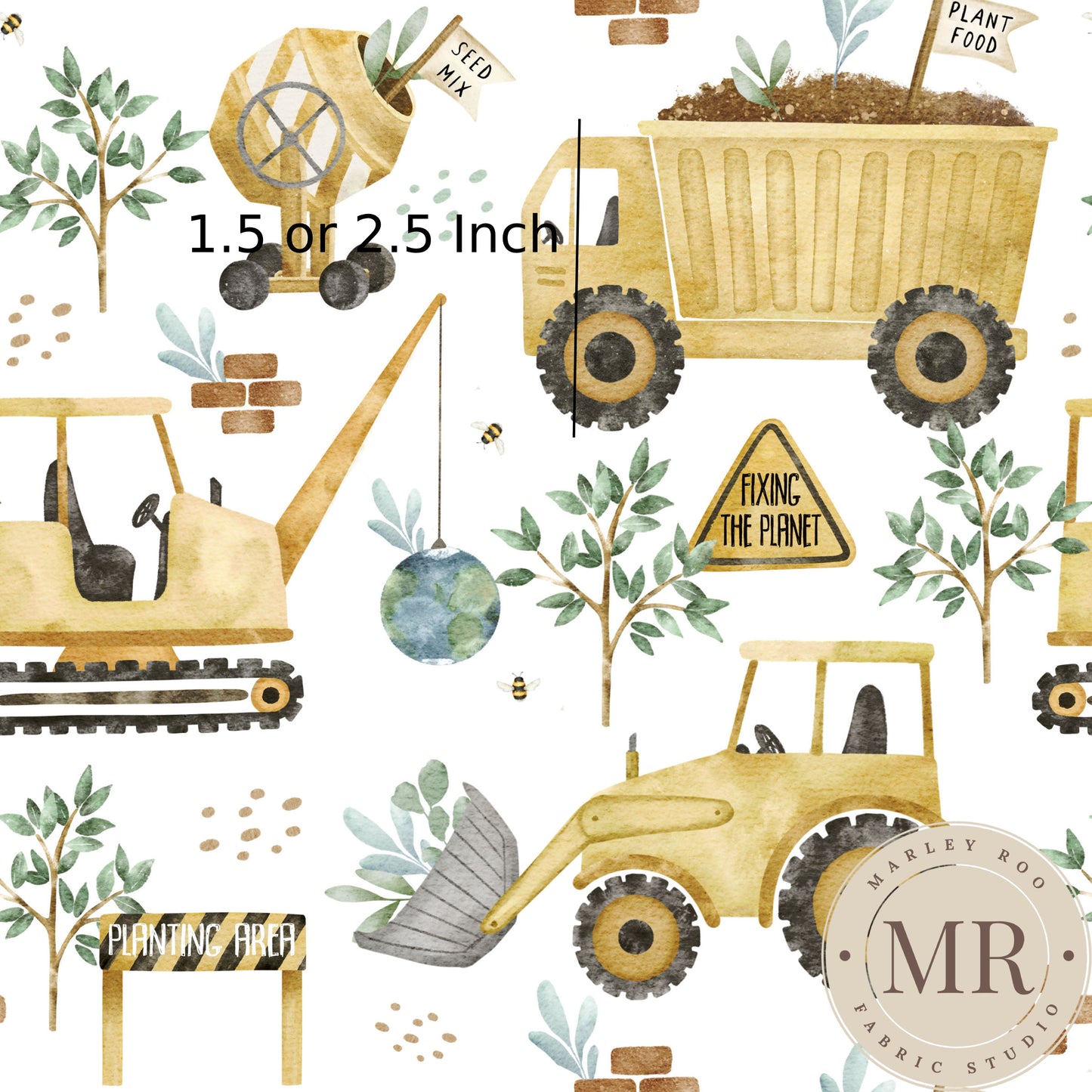 Fixing The Planet - 2.5" - Woven Cotton Fabric