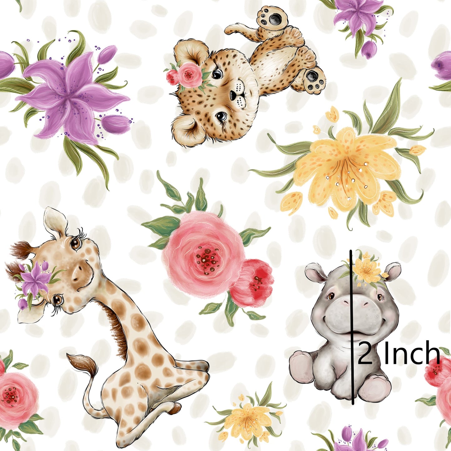 November Pre Order - Baby African Animals Floral