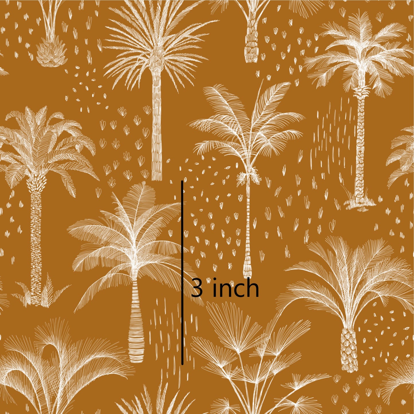 June Pre Order - Palm trees - Burnt Mustard