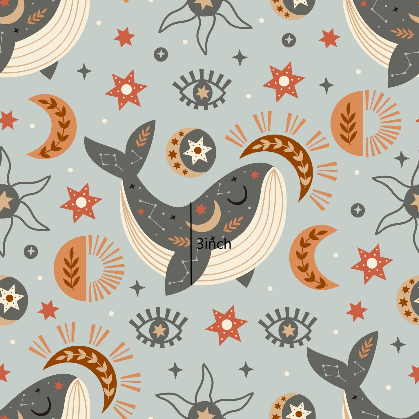 Celestial Whale - Woven Cotton Fabric