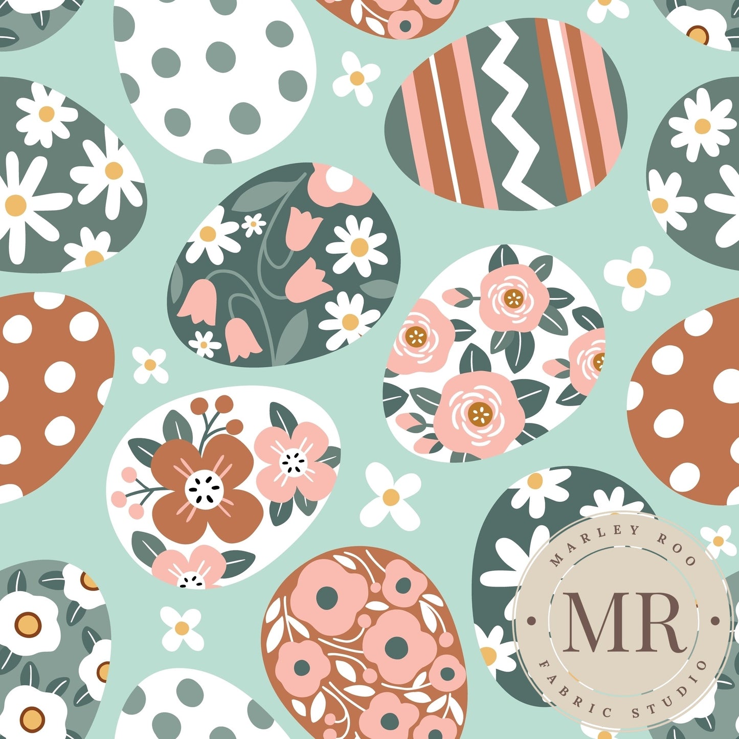 November Pre Order - Floral Eggs On Green