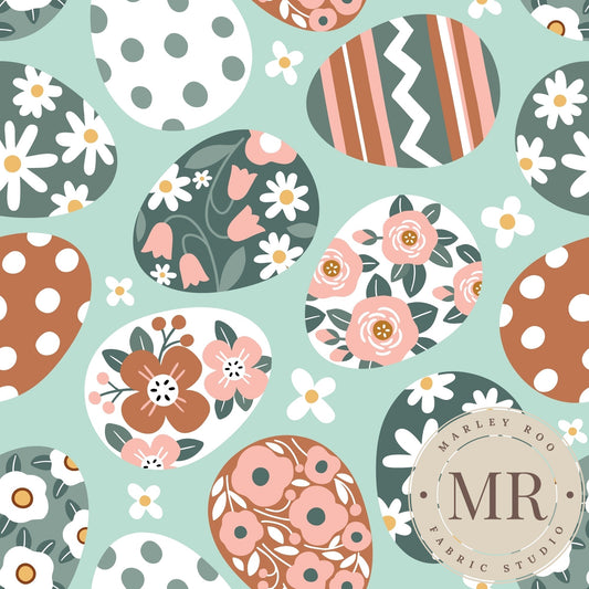 November Pre Order - Floral Eggs On Green