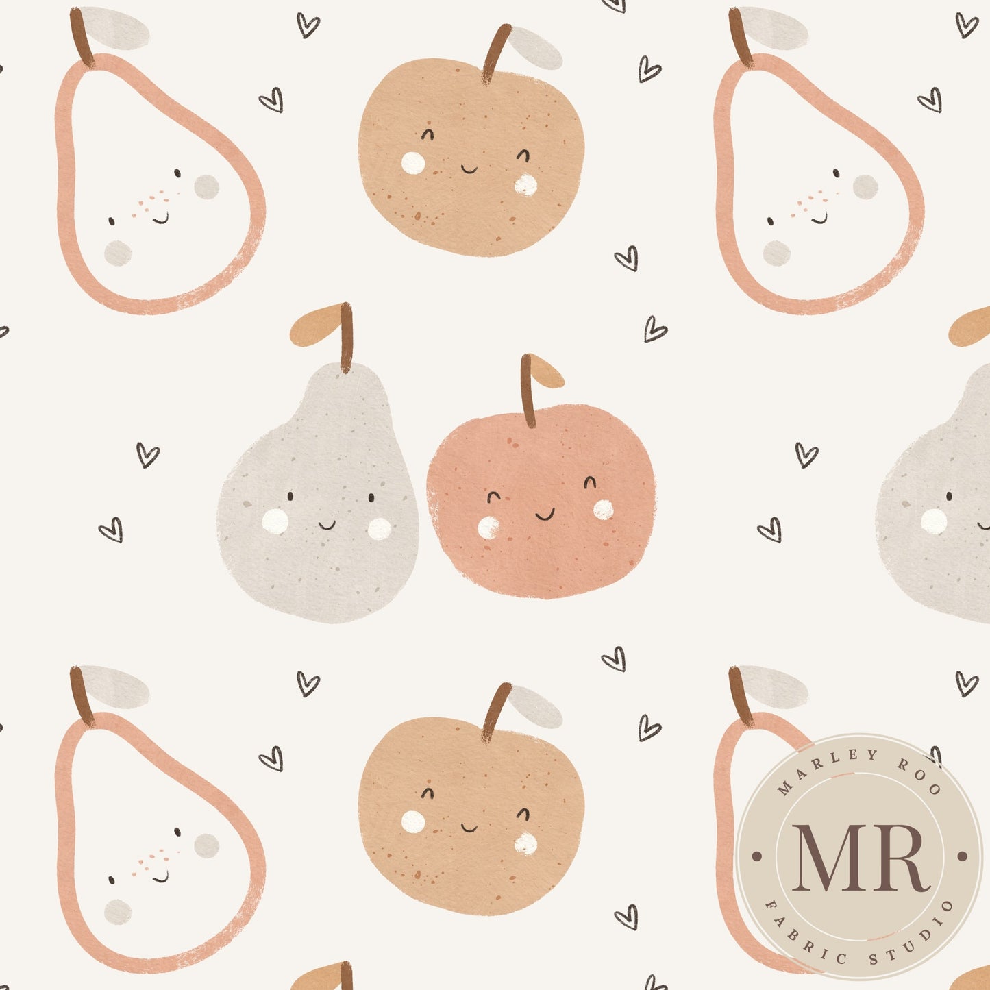 Happy Fruit 1.5" - Woven Cotton Fabric