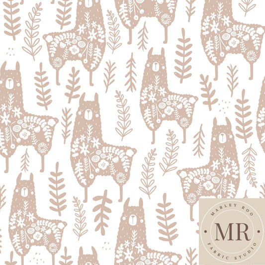 Lily Llama - Woven Cotton Fabric