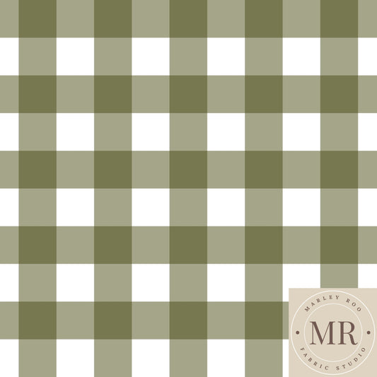 Olive Gingham - Woven Cotton Fabric