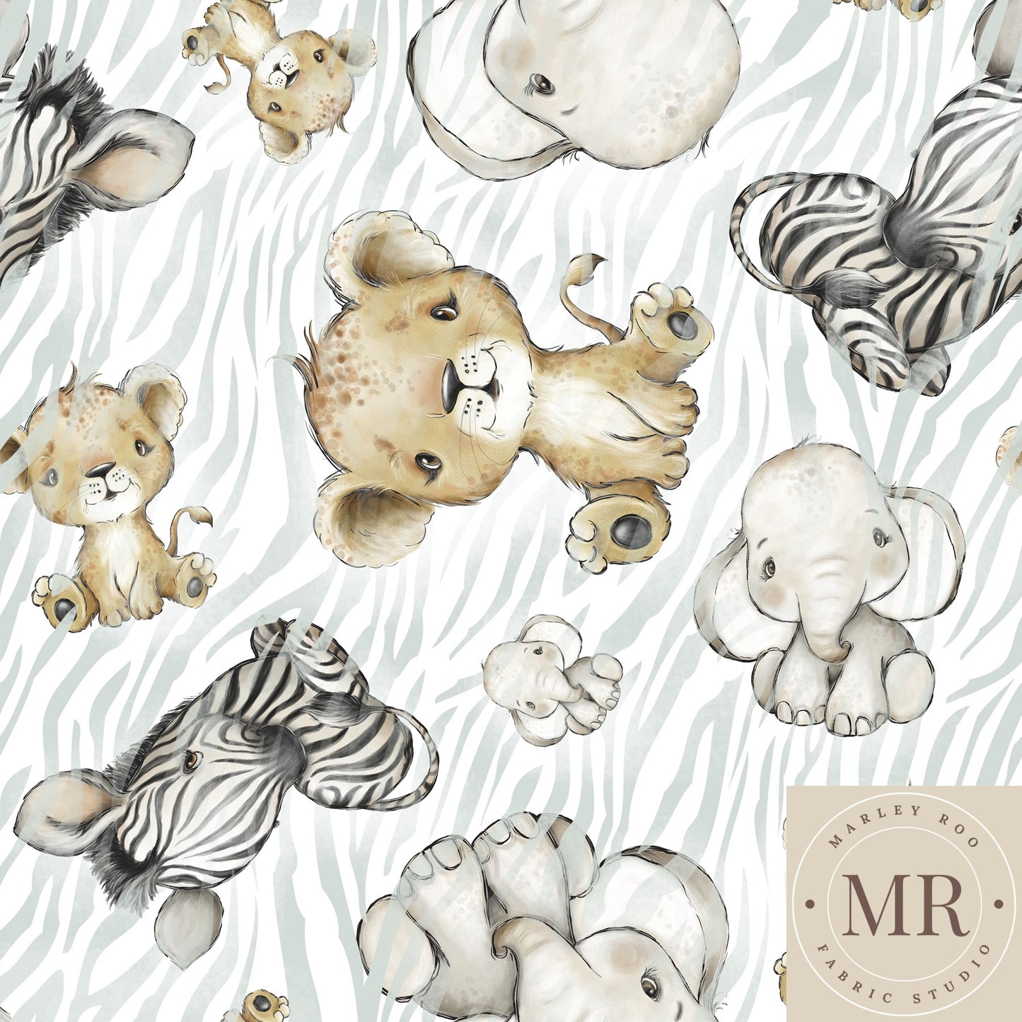 Safari Animals - Woven Cotton Fabric