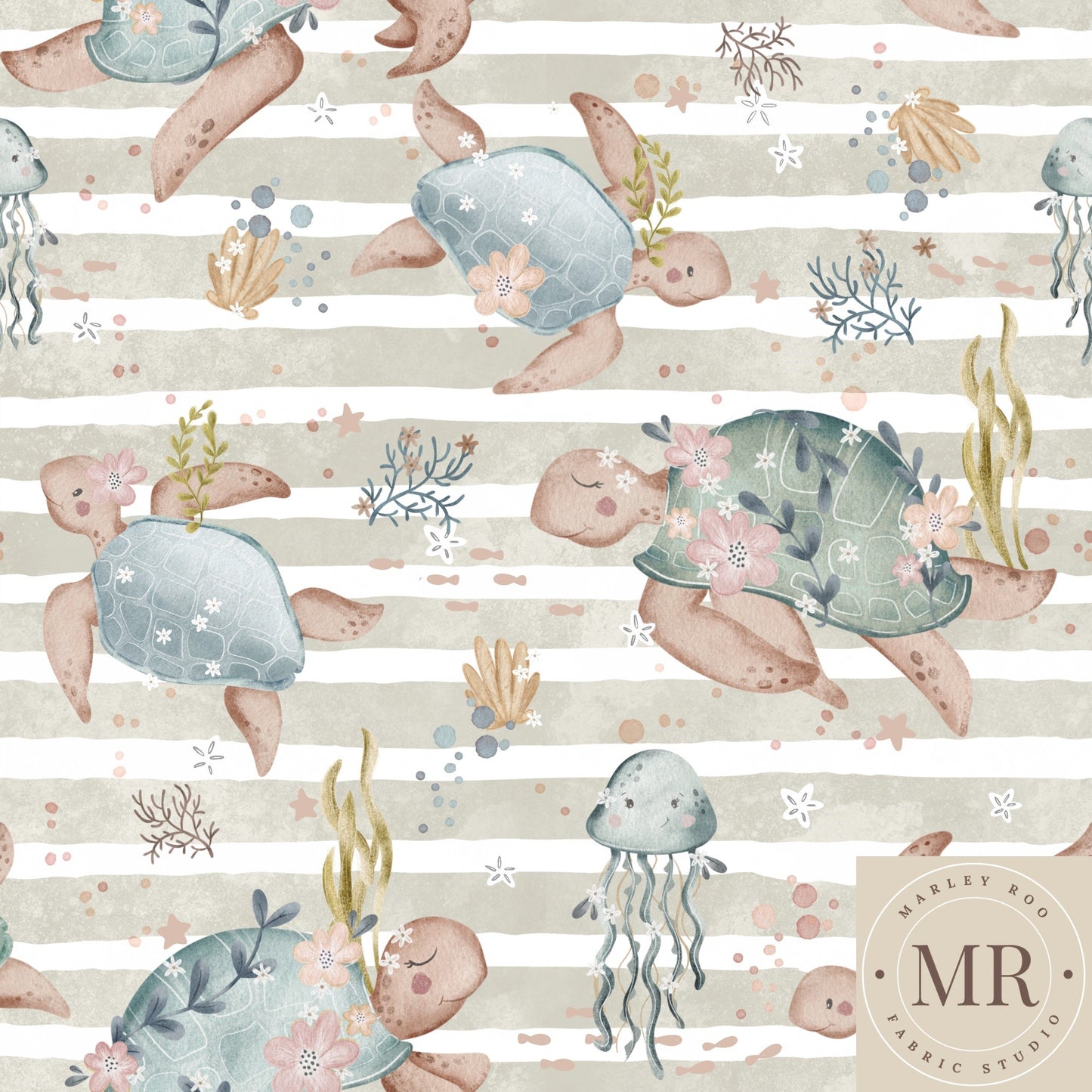 Shelby Turtle - Woven Cotton Fabric