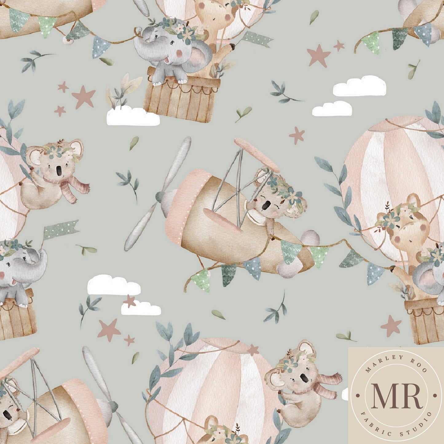 Kiki Koala & Friends - Woven Cotton Fabric