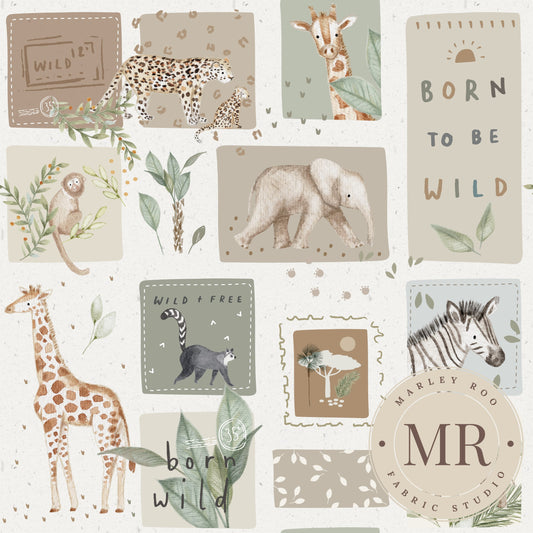 Born to be wild 1.5" - Woven Cotton Fabric