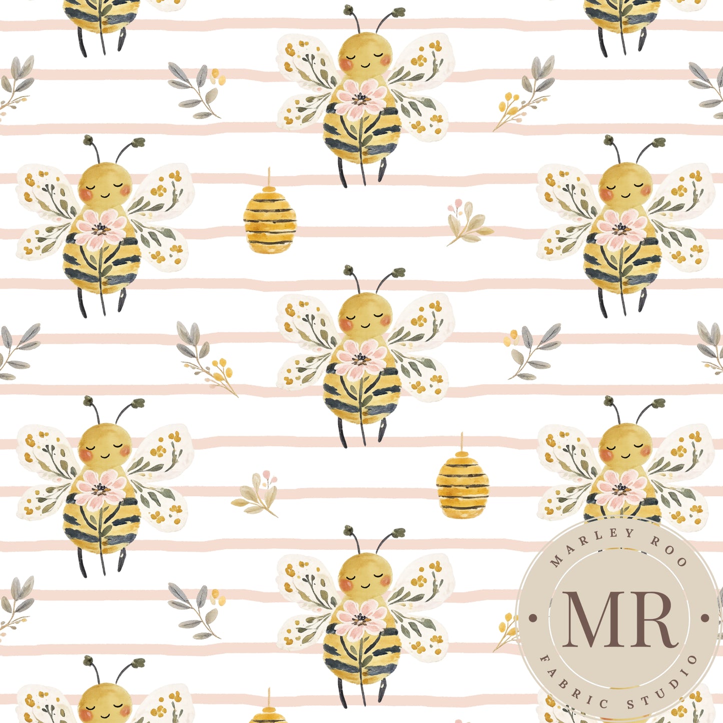 June Pre Order - Buzzy Bees Pink Stripe