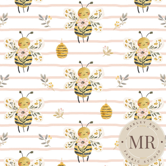June Pre Order - Buzzy Bees Pink Stripe