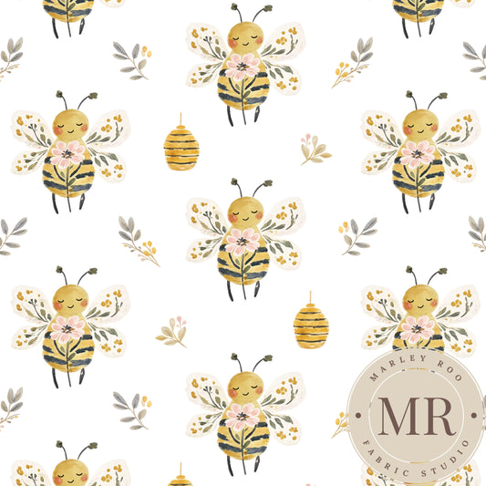 June Pre Order - Buzzy Bees White