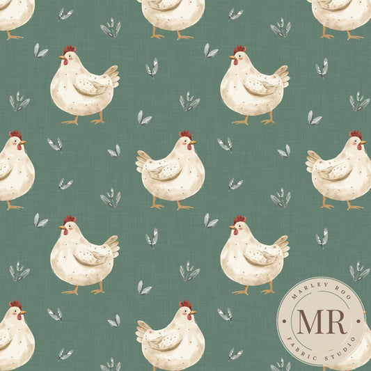 Chicken - Bottle 1.5" - Woven Cotton Fabric