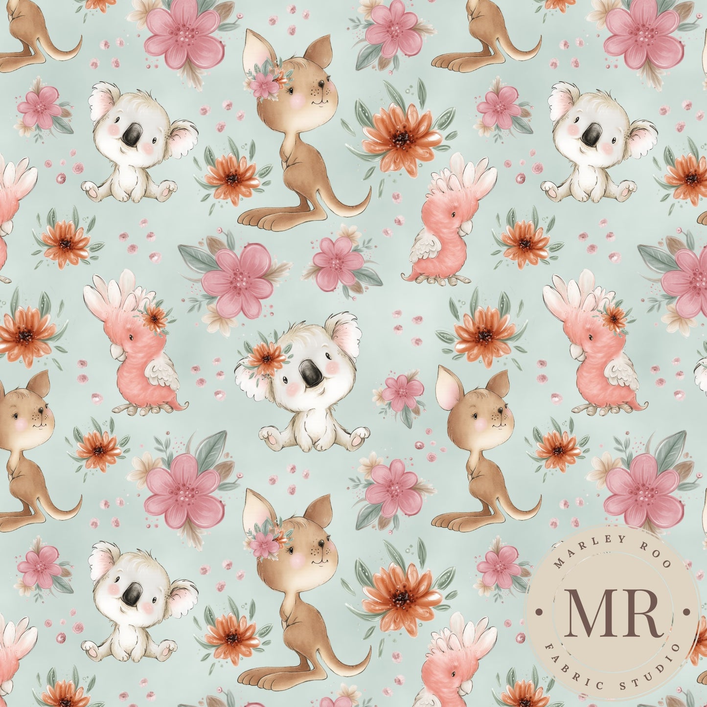 November Pre Order - Floral Aussie Animals - Sky