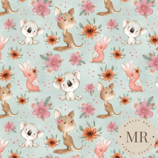 November Pre Order - Floral Aussie Animals - Sky