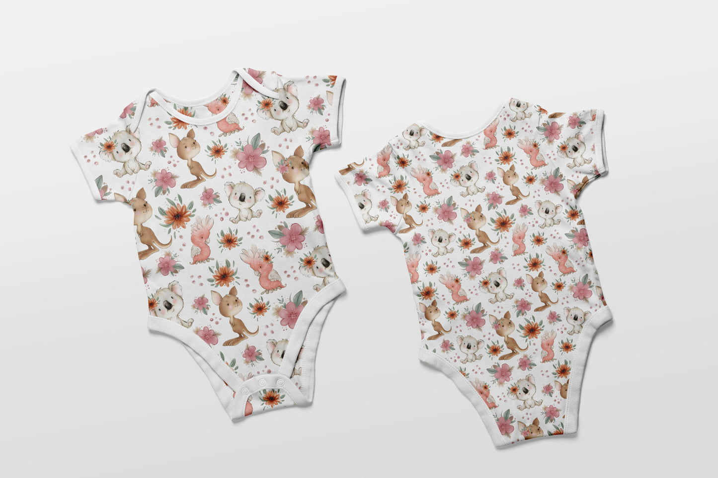 November Pre Order - Floral Aussie Animals - White