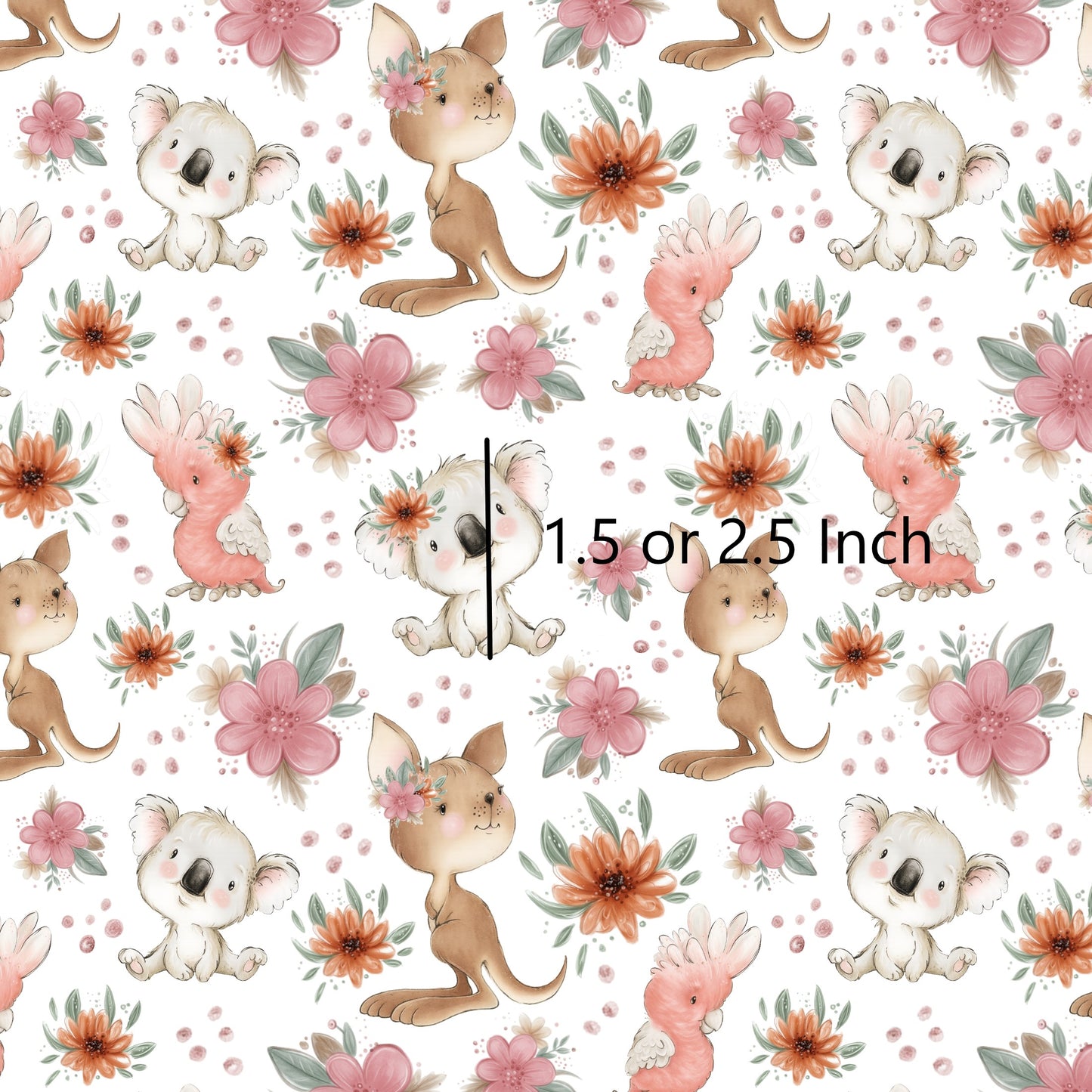 November Pre Order - Floral Aussie Animals - White