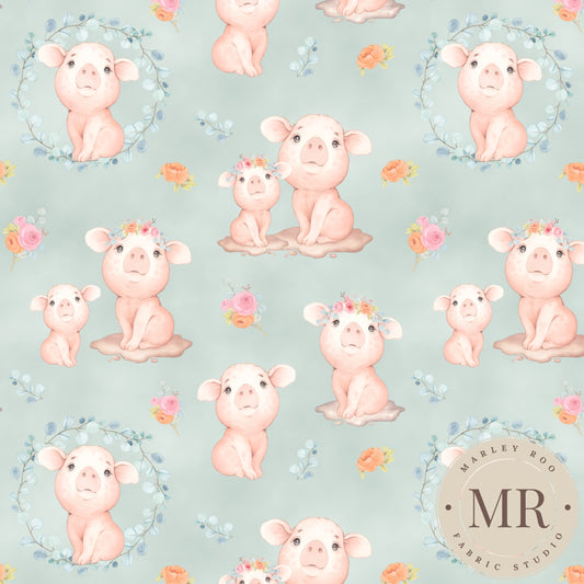 November Pre Order - Floral Pigs - Sky