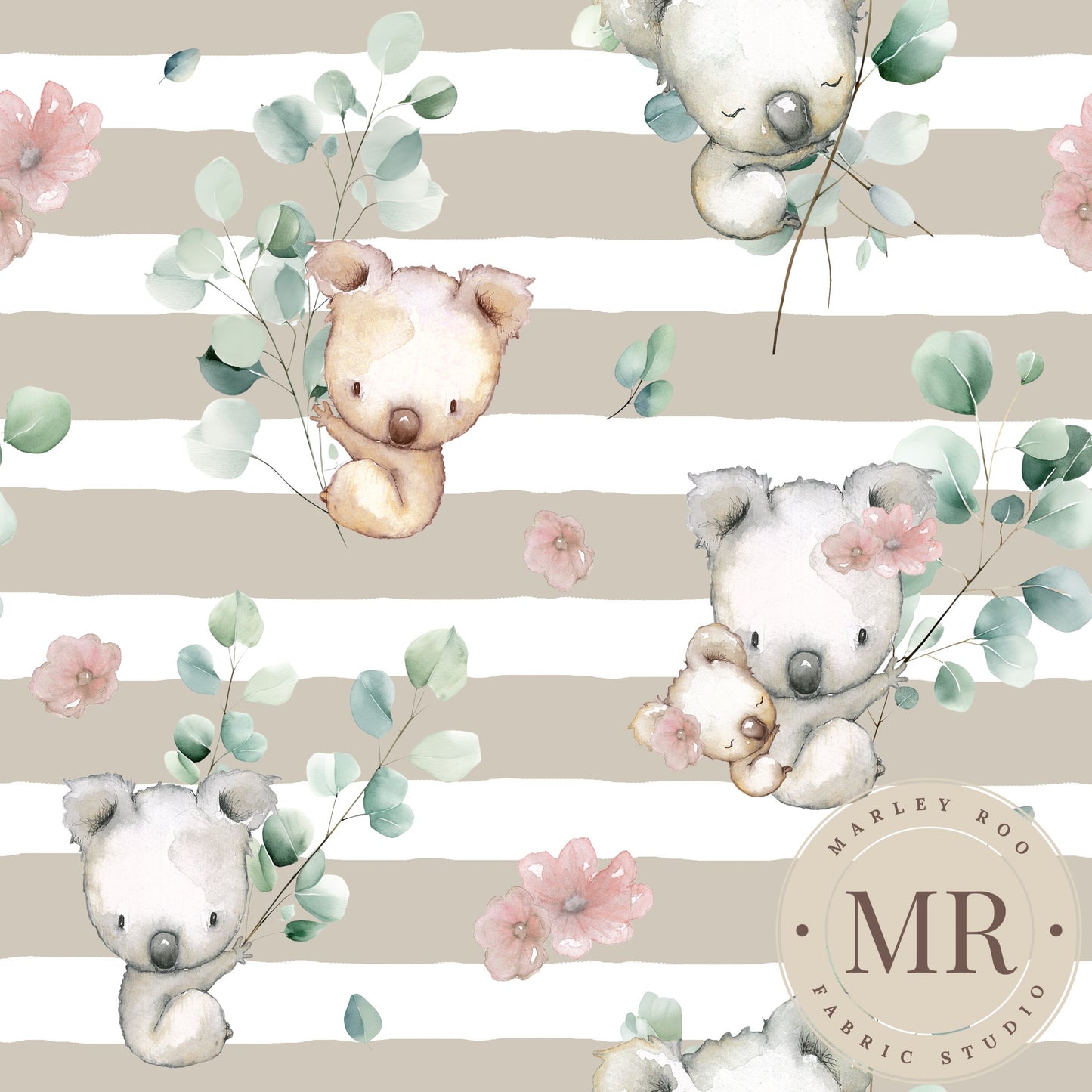 November Pre Order - Koala Eucalyptus  - Latte Stripe