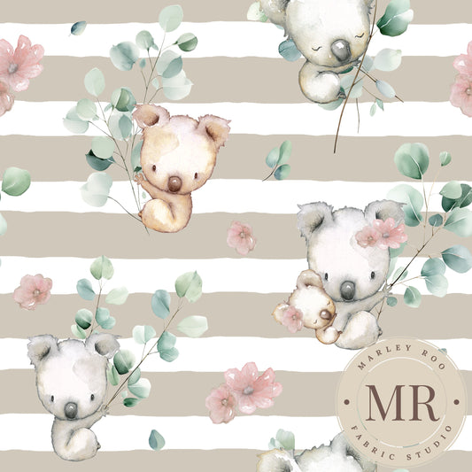 November Pre Order - Koala Eucalyptus  - Latte Stripe