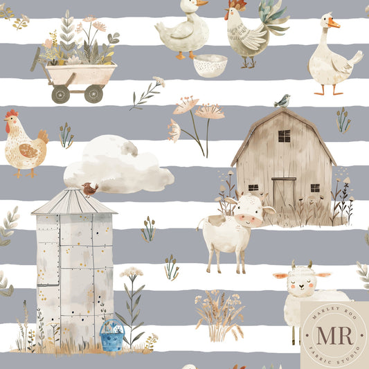 May Pre Order - Meadow on Ash Stripe