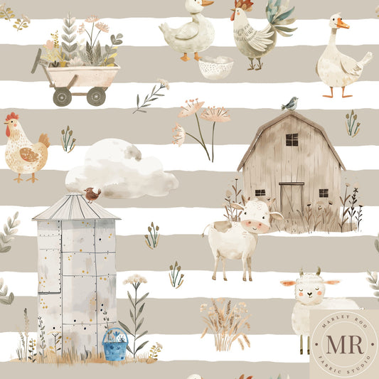 May Pre Order - Meadow on Latte Stripe