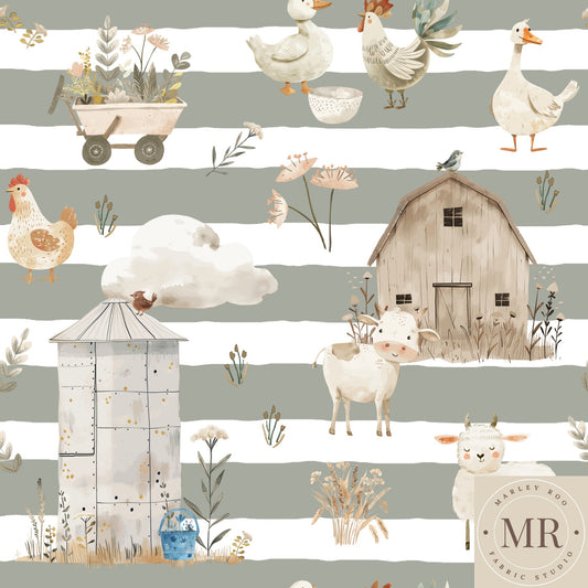 May Pre Order - Meadow on Moss Stripe