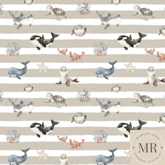 May Pre Order - Ocean Buddies Latte Stripe