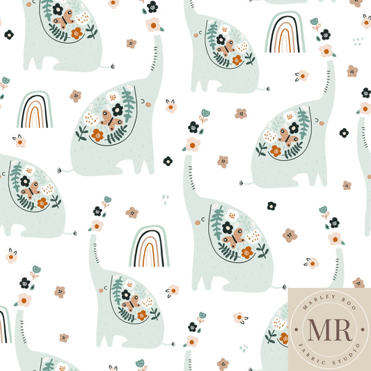 Pastel Elephants - Crinkle Muslin