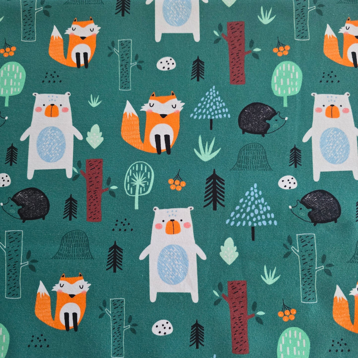 In The Woods Green - Cotton Lycra Knit 220