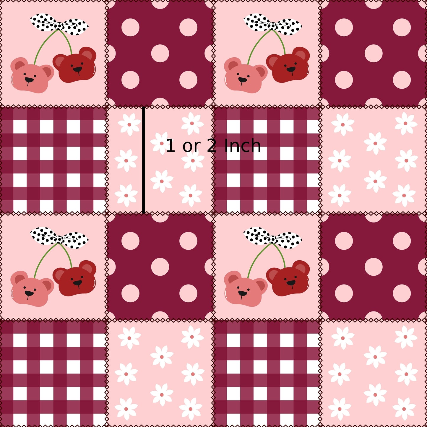 August Pre Order - Quilt Patch Cherry Bears