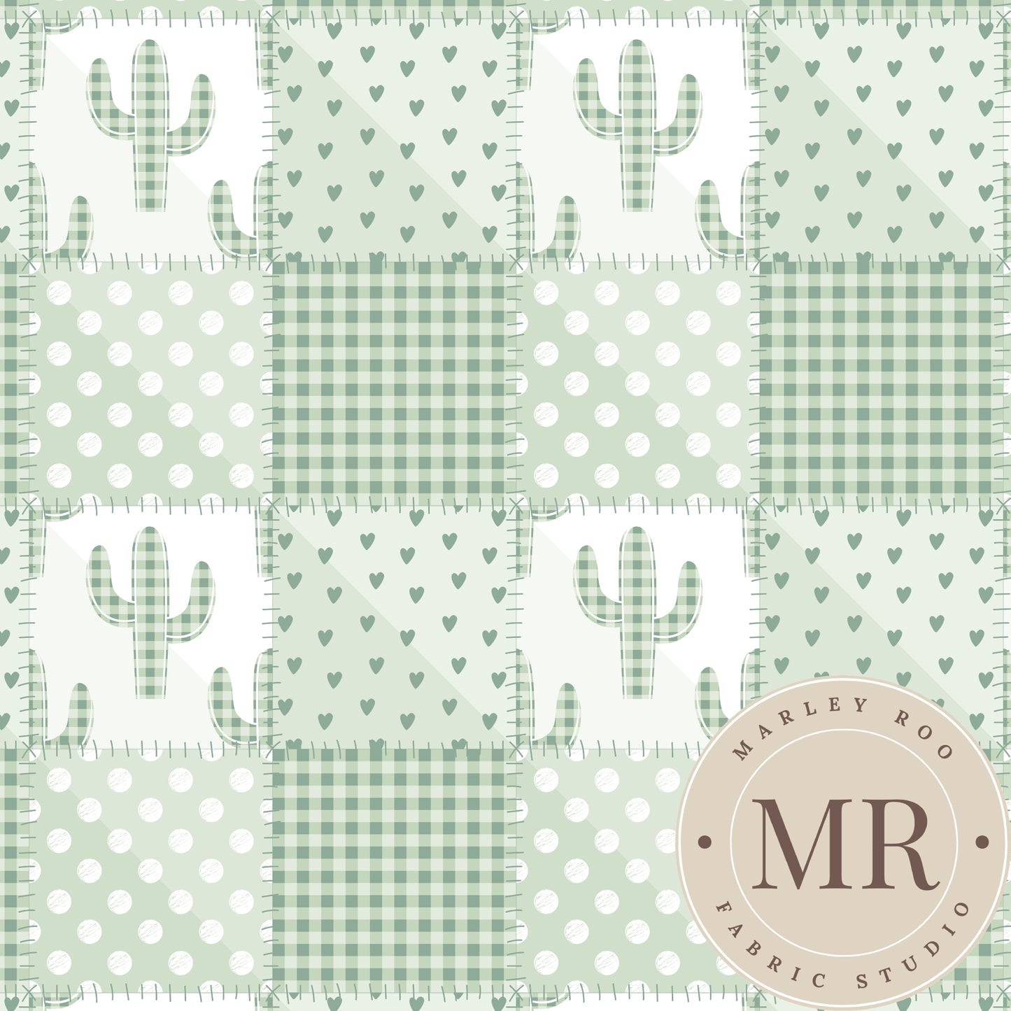 August Pre Order - Quilt Patch Cactus & Hearts