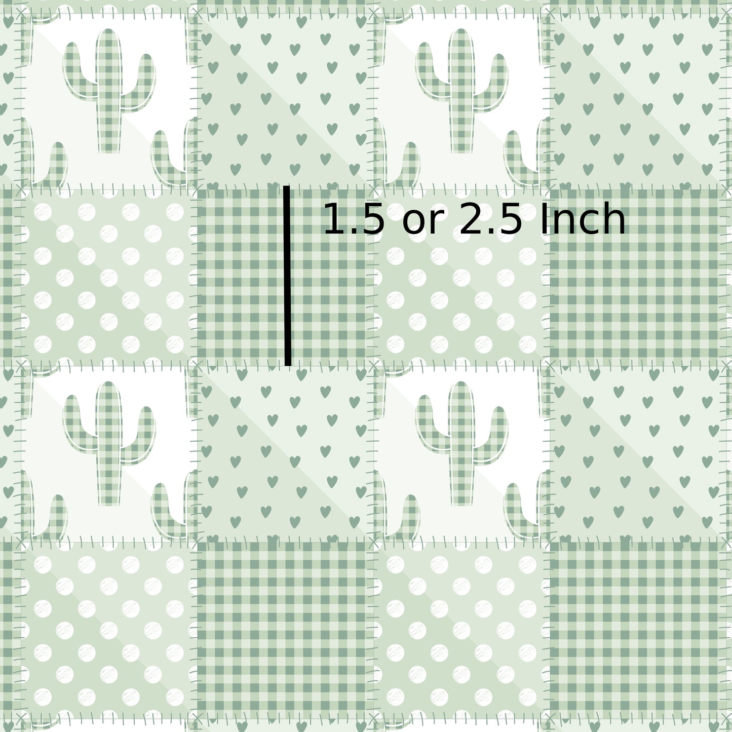 August Pre Order - Quilt Patch Cactus & Hearts