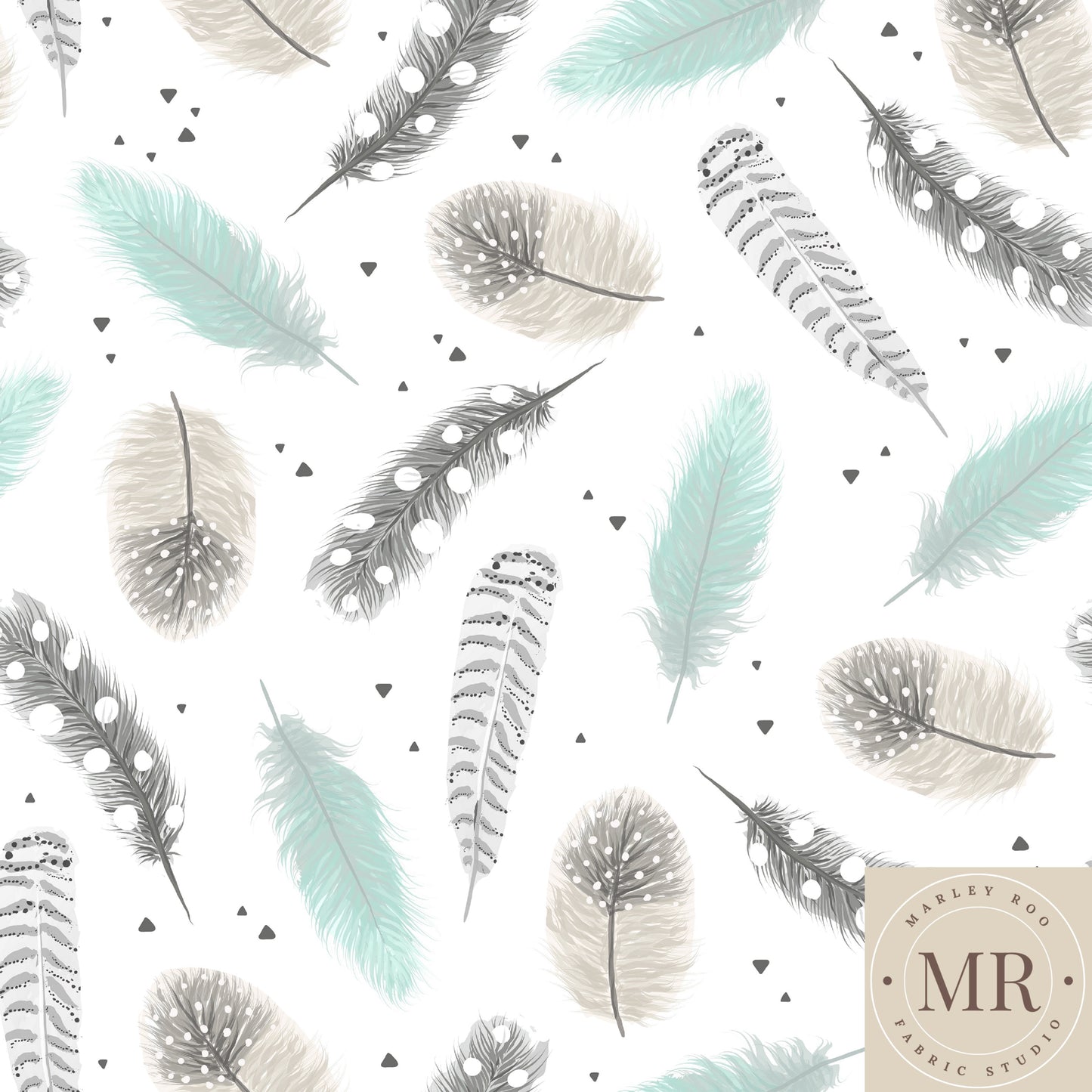 July Pre Order - Teal & Mono Feathers
