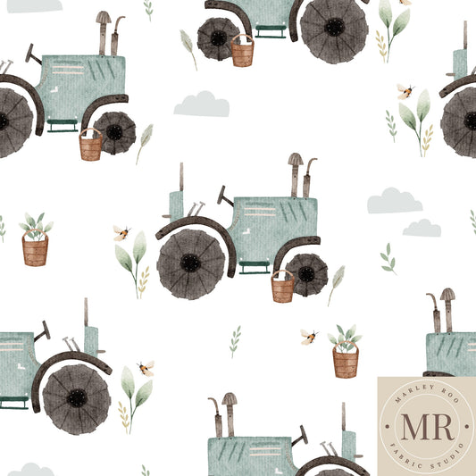 Tractor - Cotton Lycra Knit 220 Fabric (80cm Remnant)