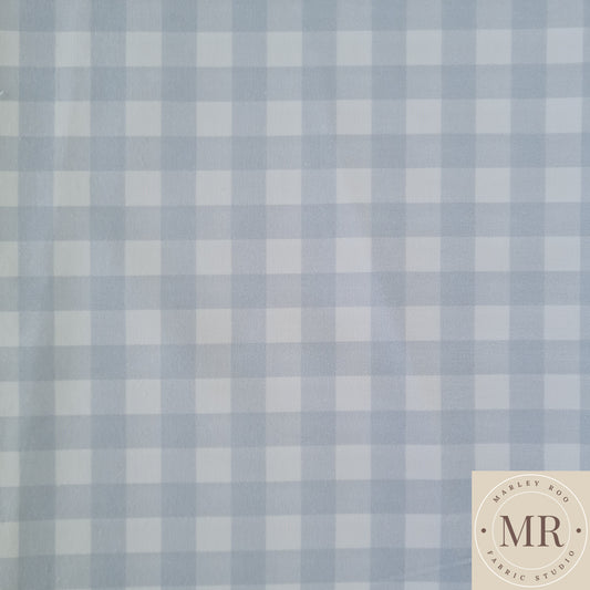 Light Blue sage Gingham - Woven Cotton Fabric (80cm remnant)