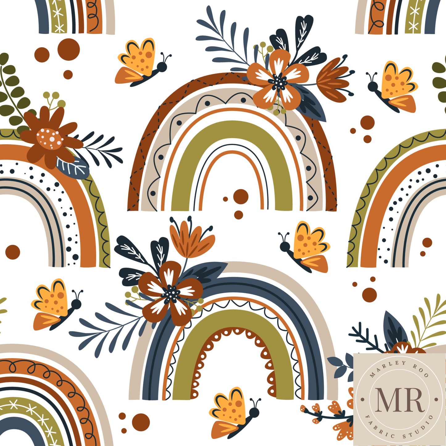July Pre Order - Olive Floral Rainbow